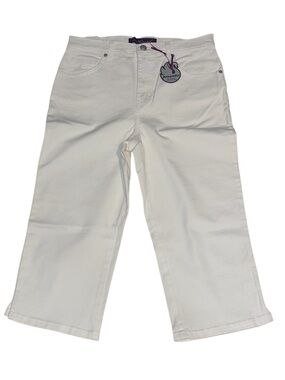 Gloria Vanderbilt Amanda Classic Fit Stretch White Mid Calf Capri Jeans Size 8